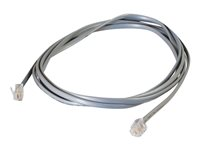 C2G RJ11 6P4C Straight Modular Cable - Câble de téléphone - RJ-11 (M) pour RJ-11 (M) - 3 m - gris 83865
