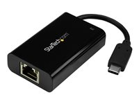 StarTech.com Adaptateur USB-C vers Gigabit Ethernet avec USB Power Delivery - Concentrateur USB Type-C vers GbE - Noir (US1GC30PD) - Adaptateur réseau - USB-C - Gigabit Ethernet - noir US1GC30PD