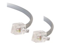 C2G RJ11 6P4C Straight Modular Cable - Câble de téléphone - RJ-11 (M) pour RJ-11 (M) - 5 m - gris 83866