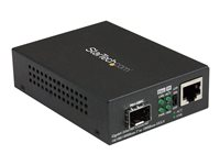 StarTech.com Convertisseur RJ45 Gigabit Ethernet sur Fibre Optique avec SFP Ouvert - 1000Mbps MonoMode/MultiMode - Convertisseur de média à fibre optique - 1GbE - 10Base-T, 1000Base-LX, 1000Base-SX, 100Base-TX, 1000Base-T - RJ-45 / SFP (mini-GBIC) - pour P/N: GLCLHSMDSTTA, GLCSXMMDST, GLCSXMMDSTT, GLCTEST, MASFP1GBTXST, SFP1GELXST MCM1110SFP